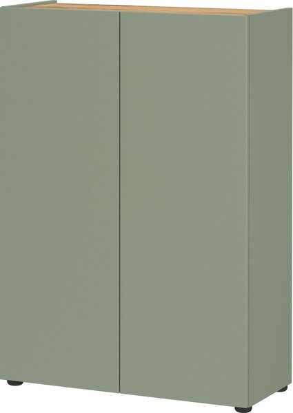 Светлозелено шкафче от декор от дъб 74x105x33 cm Alviano – Germania