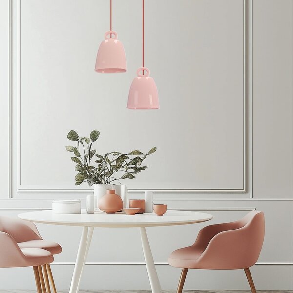 Розов детски полилей с керамичен абажур Sewilla – Candellux Lighting