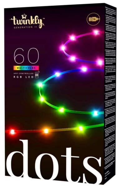 Twinkly TWD060STP-B - LED RGB Димируема лента DOTS 60xLED 3 м Wi-Fi USB