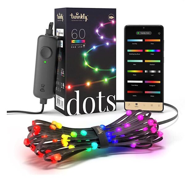 Twinkly TWD060STP-B - LED RGB Димируема лента DOTS 60xLED 3 м Wi-Fi USB