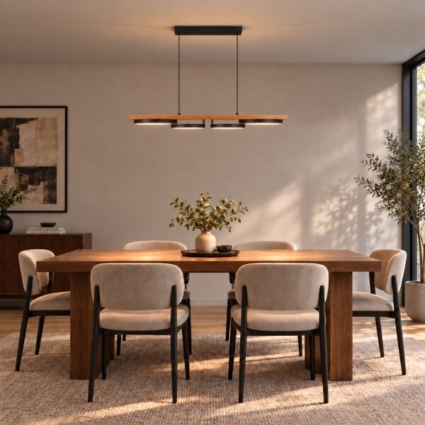 BRILAGI - LED полилей на кабел PLANK LED/35W/230V 4000K 30x100 см дърво