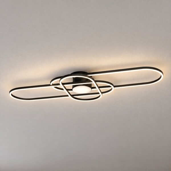 BRILAGI - LED плафон с димер APOLLO LED/58W/230V 43,2x101,2 см черен + дистанционно управление