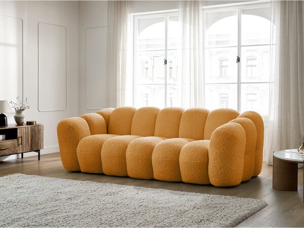 Диван от прежда с примки от букле в цвят горчица 232 cm Hippolyte – Bobochic Paris