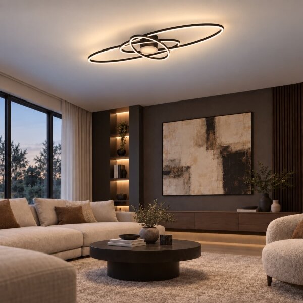 BRILAGI - Димируемо LED таванно осветително тяло APOLLO LED/58W/230V 43,2x101,2 cm черно + с дистанционно управление