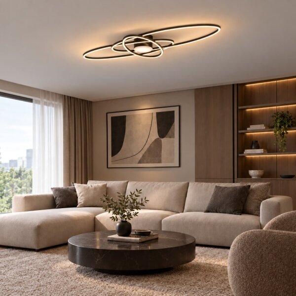 BRILAGI - Димируемо LED таванно осветително тяло APOLLO LED/58W/230V 43,2x101,2 cm черно + с дистанционно управление