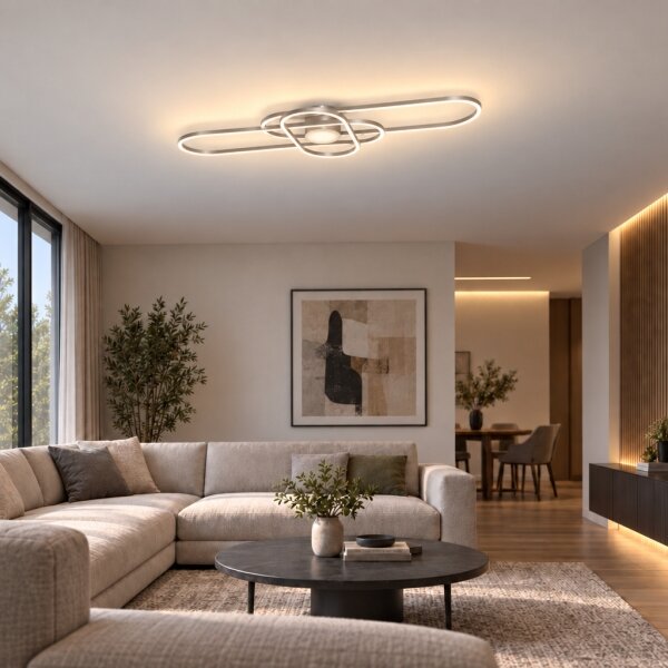 BRILAGI - Димируемо LED таванно осветително тяло APOLLO LED/58W/230V 43,2x101,2 cm хром + дистанционно управление