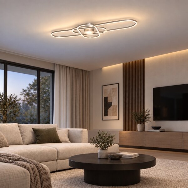 BRILAGI - Димируемо LED таванно осветително тяло APOLLO LED/58W/230V 43,2x101,2 cm хром + дистанционно управление