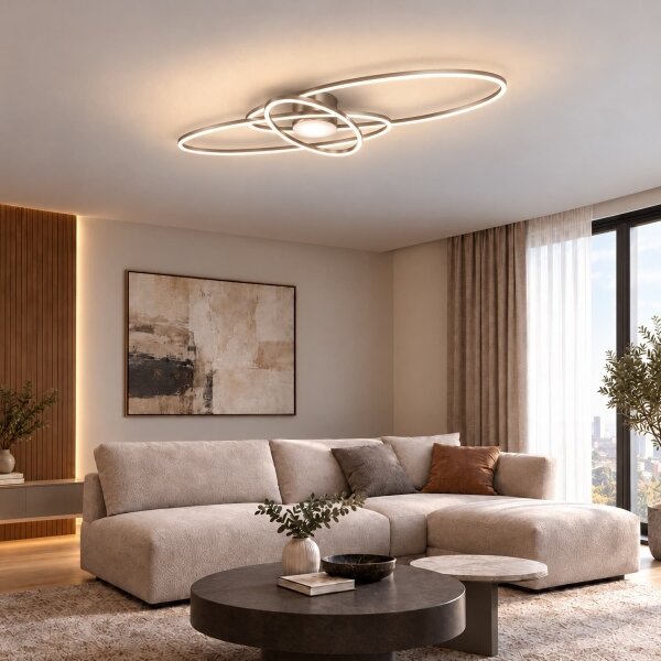 BRILAGI - Димируемо LED таванно осветително тяло APOLLO LED/58W/230V 43,2x101,2 cm хром + дистанционно