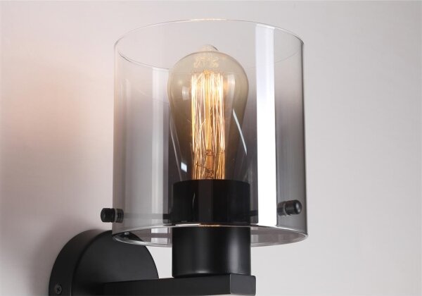 Searchlight 88912-1BK - Настенно осветително тяло SWEDEN 1xE27/60W/230V черно/опушено