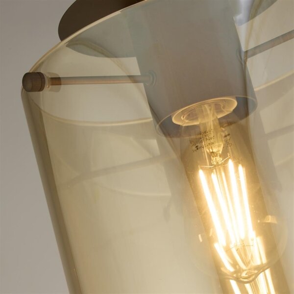 Searchlight 88911-1MO - Таванно осветително тяло SWEDEN 1xE27/60W/230V Ø22 см кафяво/димчато