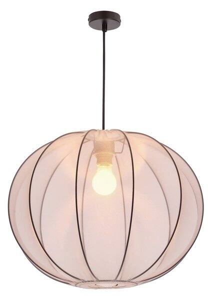 Бяло висящо осветително тяло с текстилен абажур ø 52 cm Mellow – Candellux Lighting