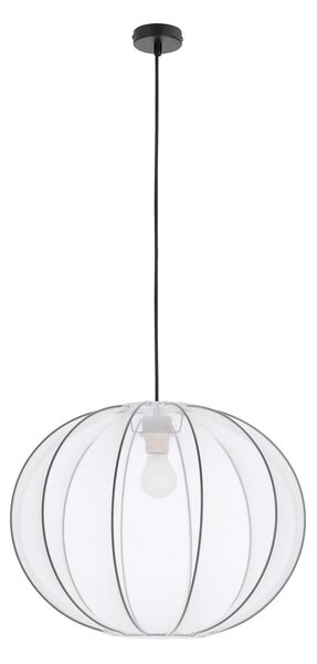 Бяло висящо осветително тяло с текстилен абажур ø 52 cm Mellow – Candellux Lighting