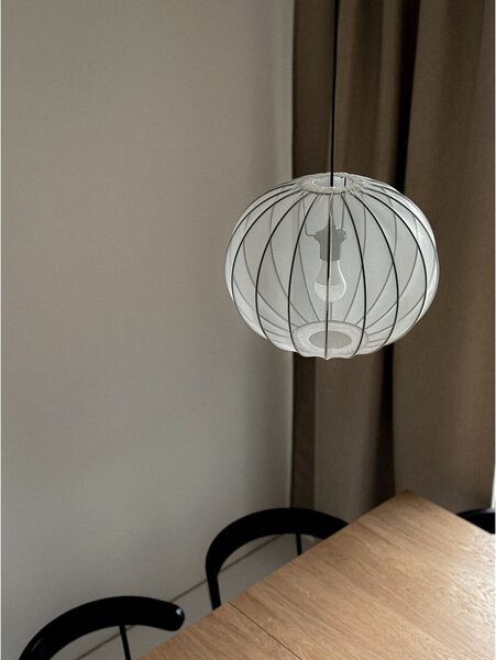 Бяло висящо осветително тяло с текстилен абажур ø 52 cm Mellow – Candellux Lighting
