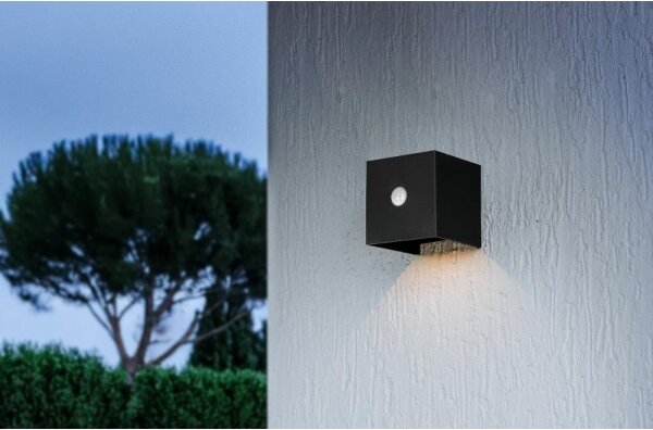 Retlux-LED Соларна стенна лампа със сензор LED/1W/3,7V 1200 mAh IP44 черна