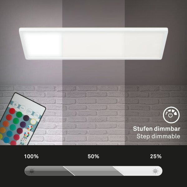 Briloner 7404-016 - RGBW LED, с възможност за димиране, повърхностно монтиран LED панел/22W/230V 4000K + дистанционно управление