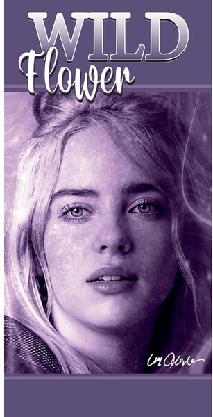 Лилава памучна детска кърпа 70x140 cm Billie Eilish – Jerry Fabrics