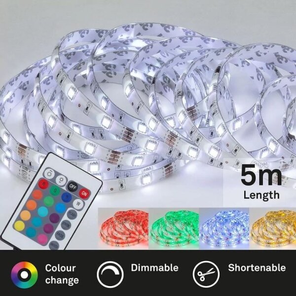 Brilo - LED RGBW Димируема лента 6,5 м LED/22W/230V + д.у
