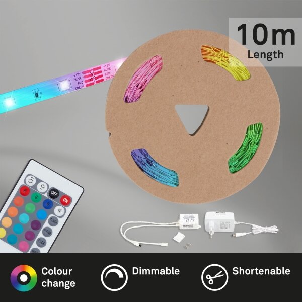 Brilo - LED RGB Димируема лента 11,5 м LED/24W/230V + д.у