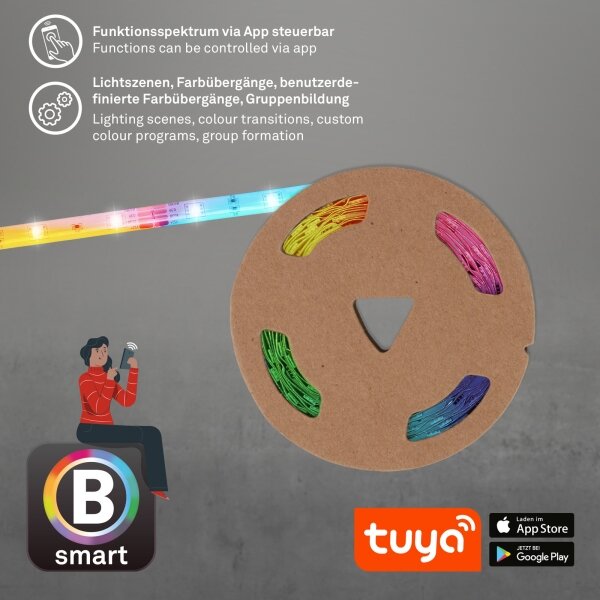 Brilo - LED RGBW Димируема лента 6,5m LED/18W/230V Wi-Fi Tuya + д.у