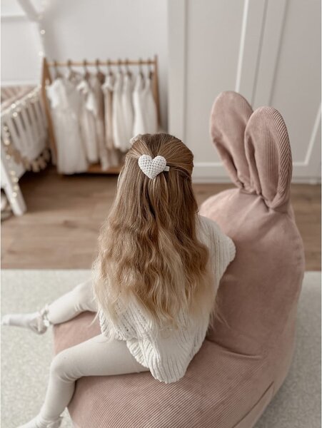 Светлорозов детски пуф Funny Bunny – The Brooklyn Kids