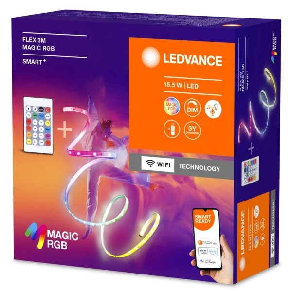 Ledvance- LED RGB Димируема лента SMART+ MAGIC FLEX 3 м LED/15,5W/230V Wi-Fi + д.у
