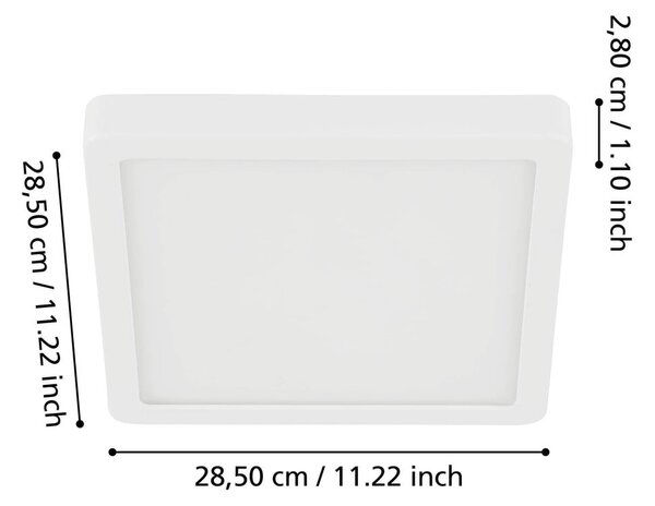 Бяло LED осветително тяло за таван 28,5x28,5 cm FUEVA 5 – EGLO