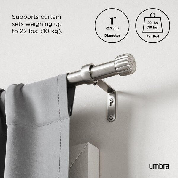 Стоманен разширяем прът за завеси в сребрист цвят 168 - 305 cm Cleo – Umbra