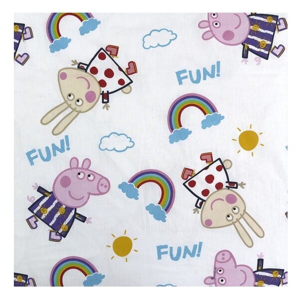Единично памучно детско спално бельо със светещ ефект 140x200 cm Peppa Pig – Jerry Fabrics