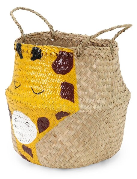 Жълта/естествена детска кошница за играчки от морска трева ø 30x28 cm Giraffe – Compactor