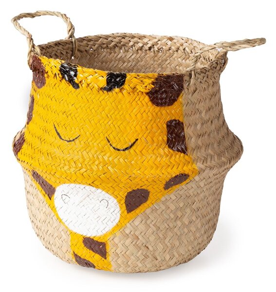 Жълта/естествена детска кошница за играчки от морска трева ø 30x28 cm Giraffe – Compactor