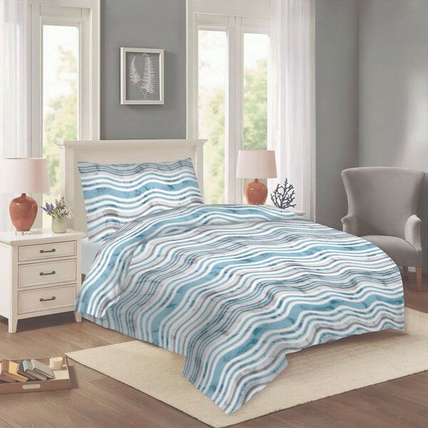 Синьо единично памучно спално бельо 140x200 cm Jasana – Cotton House