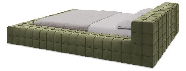 Зелено двойно тапицирано легло с включена подматрачна рамка 160x200 cm Akela – Makamii