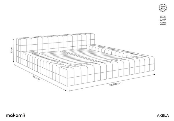 Двойно легло теракотено тапицирано с включена подматрачна рамка 140x200 cm Akela – Makamii