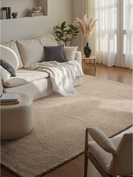 Бежов ръчно изработен вълнен килим 120x180 cm Calmio – Hanse Home