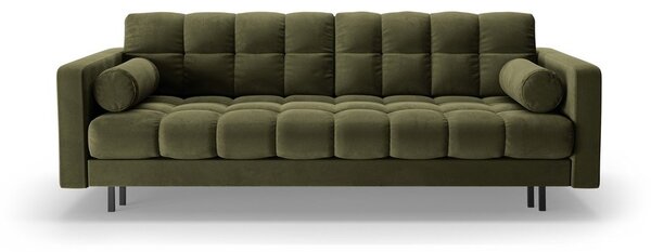 Зелен кадифен разтегателен диван с място за съхранение 222 cm Bali – Cosmopolitan Design