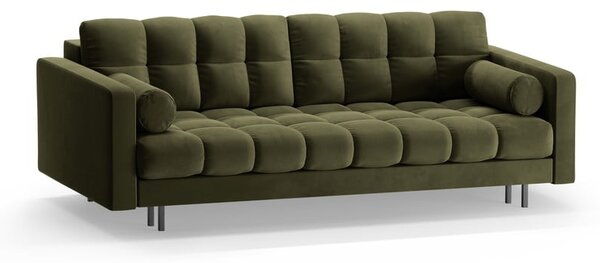 Зелен кадифен разтегателен диван с място за съхранение 222 cm Bali – Cosmopolitan Design
