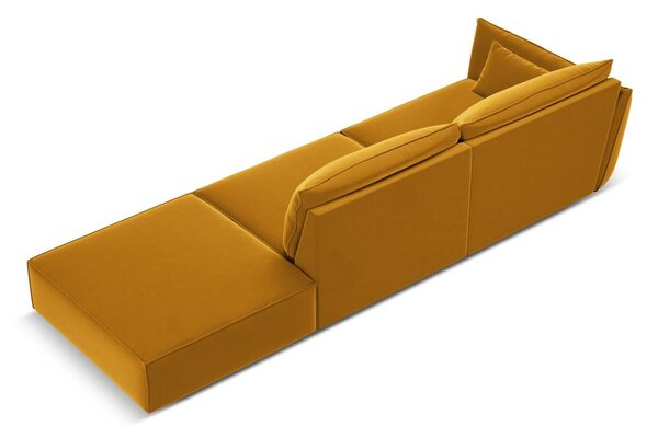 Кадифен диван в цвят горчица ляв ъгъл 264 cm Vanda – Mazzini Sofas