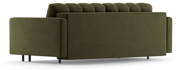Зелен кадифен разтегателен диван с място за съхранение 222 cm Bali – Cosmopolitan Design