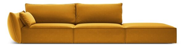 Кадифен диван в цвят горчица ляв ъгъл 264 cm Vanda – Mazzini Sofas
