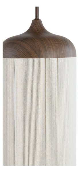 Тъмнокафяво висящо осветително тяло с текстилен абажур ø 22 cm Dania – Light & Living