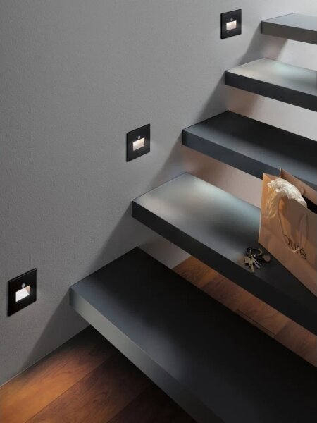 Paulmann  93135 - LED/1,2W Лампа за стълбище със сензор EDGE 230V черен
