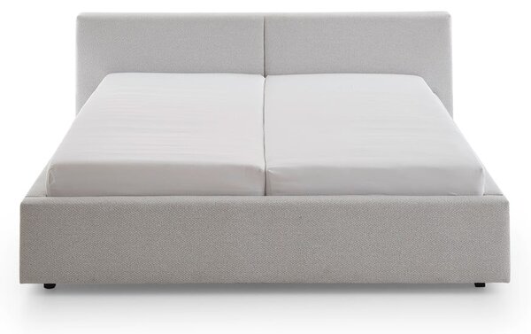 Светлосиво двойно легло 140x200 cm тапицирано без ламелно дъно Cube – Meise Möbel