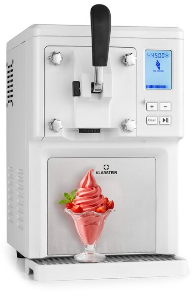 Klarstein Компресорна машина за сладолед Sweet Sundae 1.5 л, неръждаема стомана, бяла