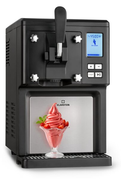 Klarstein Sweet Sundae машина за сладолед с компресор, 1,5 л, от неръждаема стомана, черна