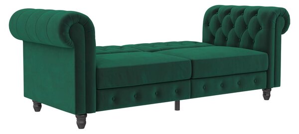 Тъмнозелен кадифен разтегателен диван 236 cm Felix – Støraa