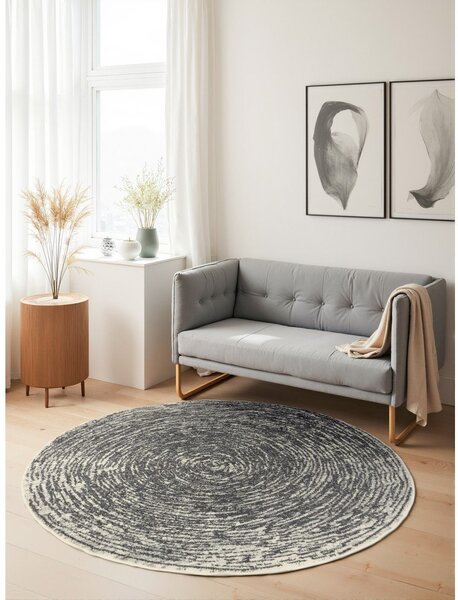 Сиво-кремав кръгъл килим ø 120 cm Gloria Cavallo – Hanse Home