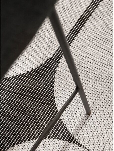 Черно-бял кръгъл килим за открито и закрито ø 160 cm Duet Bowen – NORTHRUGS