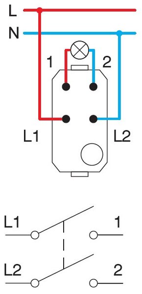 TEM Двуполюсен ключ 16A 1M, Modul - SM20