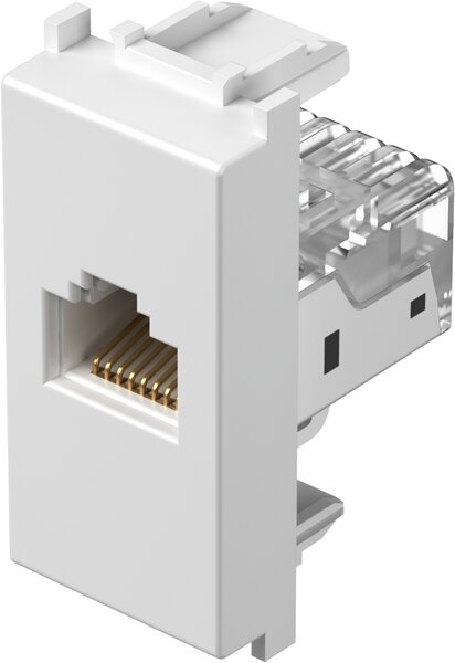 TEM Розетка RJ45 Cat.5e UTP 1M, цвят Бял гланц, Modul - KM37PW