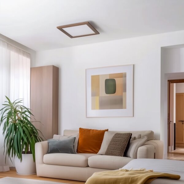 Brilagi - Димируемо осветително тяло SLIMFRAME WOOD LED/36W/230V 49,5x49,5 cm + дистанционно управление